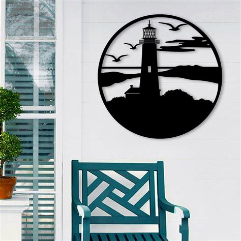 Lighthouse Wall Art | Coastal Nautical Decor | Metal Art Made In USA | K&S Design Elements