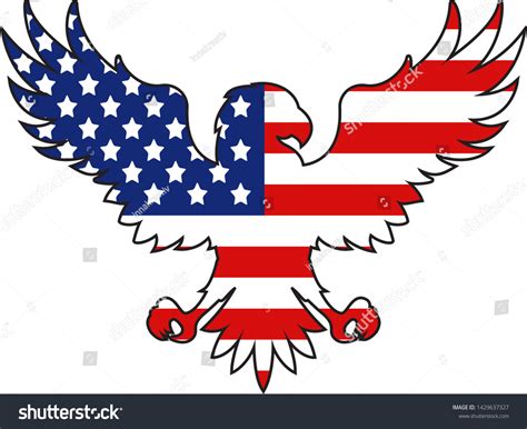 Silhouette Eagle Painted American Flag On Stock Vector (Royalty Free) 1429637327 | Shutterstock