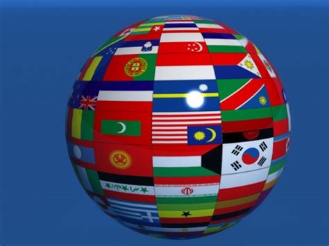 earth globe country flags 3d model