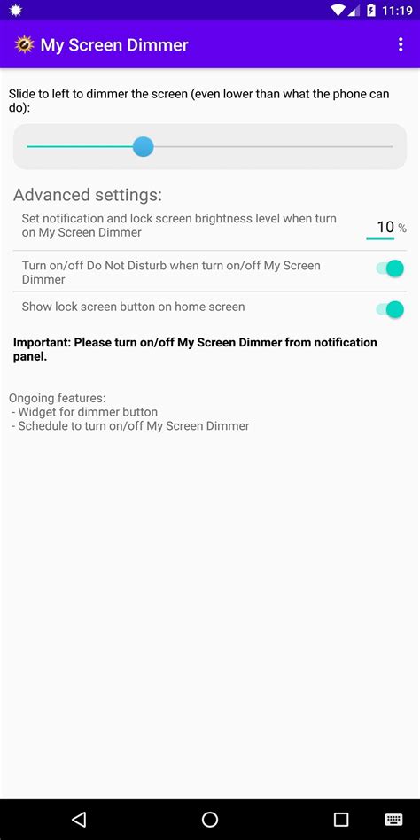 My Screen Dimmer Android Apps
