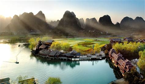 Wallpapers landscape, reflection, mountain, Yangshuo County, lijiang | Landscape, Nature ...