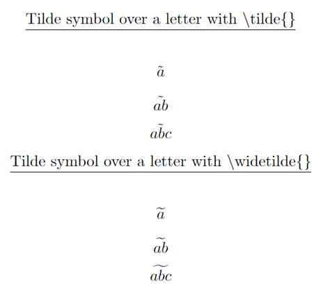 Tilde (~, ã) symbol in LaTeX - CodeSpeedy