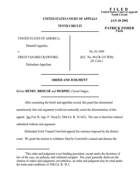 United States v. Crawford, 10th Cir. (2002) | PDF | Justice | Crime & Violence