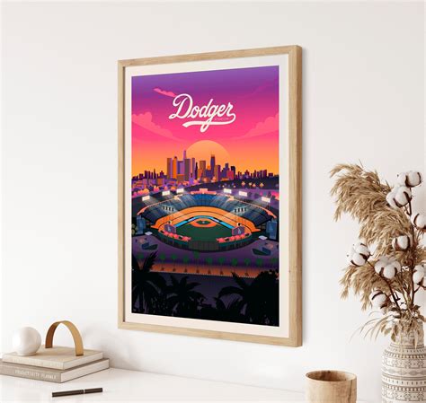 LA Dodgers Stadium Illustration Handmade Paint Dodgers | Etsy