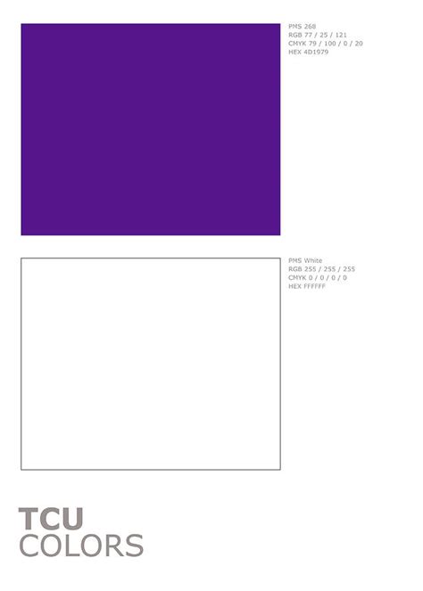 TCU College Sports Team Official Colors Palette Minimalist Mixed Media ...