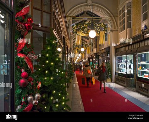 Burlington Arcade in Piccadilly with traditional Christmas decorations ...