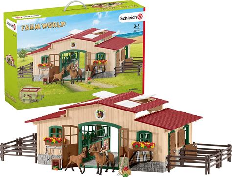 Buy Schleich Farm World Stable with Horses and Accessories 48-Piece Educational Playset, 22.4 x ...