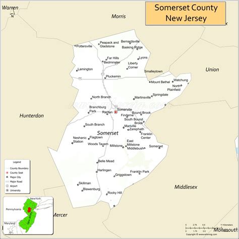 Map of Somerset County, New Jersey - Where is Located, Cities ...