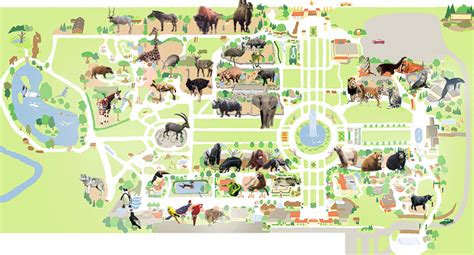 The map of Brookfield zoo in Chicago, USA