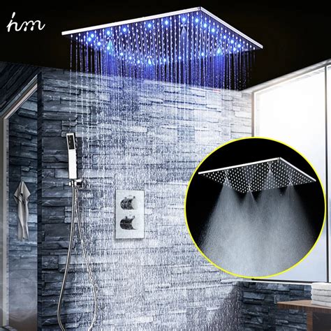 NIKECAN Large Ducha Shower System 20 Inch Led Mist Rain Shower Head ...