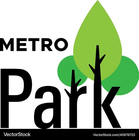 Modern flat simple design metro park logo Vector Image