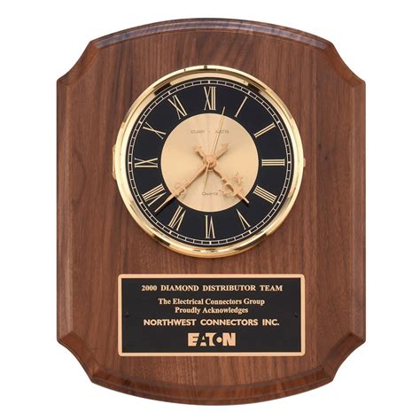 Personalized Walnut Plaque Wall Clocks