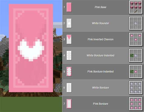 Minecraft Pink Door with White Heart