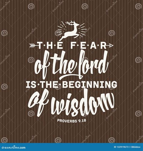 Christian Print. the Fear of the Lord is the Beginning of Wisdom. Stock ...