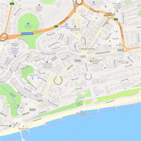 Bournemouth - Modern Atlas Vector Map | Boundless Maps