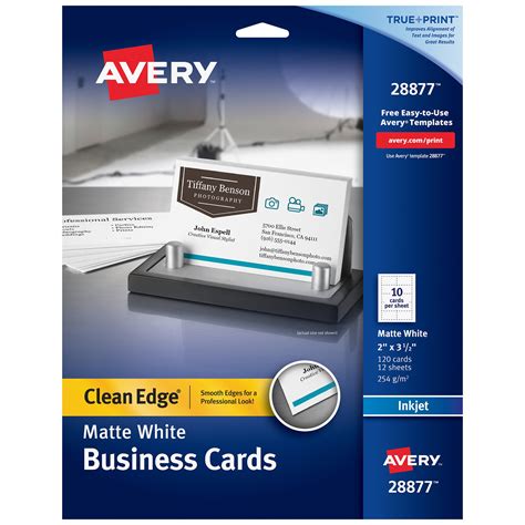 Avery 28877 True Print 2" x 3 1/2" Matte White Clean Edge Two-Sided ...