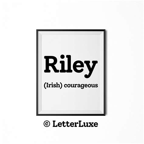 Riley Name Meaning Sign, Printable Baby Shower Gift, Birthday ...