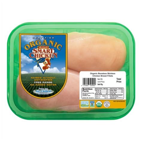 Smart Chicken Organic Boneless Skinless Fresh Chicken Breast, 1 lb - Kroger