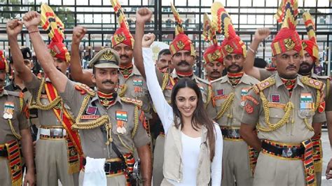 Kiara Advani attends retreat ceremony at Attari-Wagah border, clicks photos with BSF jawans