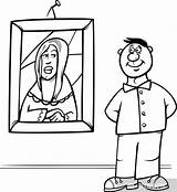 Sticker Man In Art gallery coloring Page  PIXERSHK sketch template