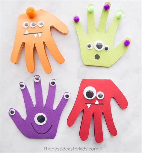 Monster Handprint Craft - The Best Ideas for Kids [Video] [Video] | Halloween crafts for kids ...