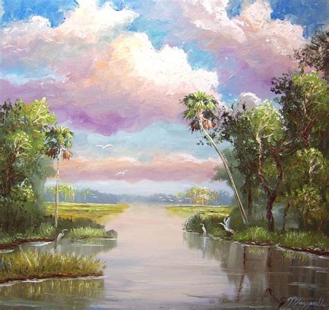 Florida Everglades Marsh Painting by Mazz Original Paintings