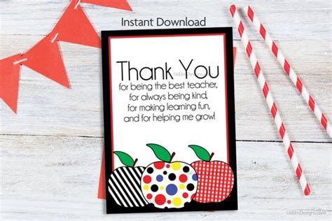 Instant Teacher Appreciation Day Greeting Card, Downloadable End of ...