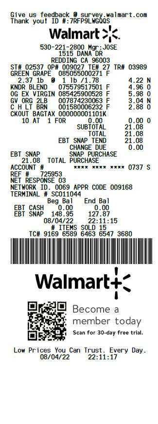 Walmart Receipt Template 4