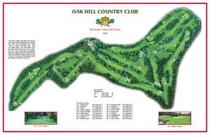 OAK HILLS - Vintage Golf Course Maps print (30" x 19") | eBay