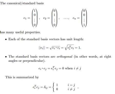 linear algebra - Why use Transpose notation in standart basis vectors ...