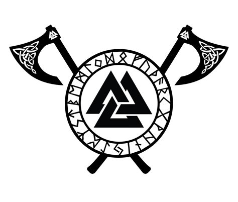 Norse Axe - Valknut Art Print by Foster Child - X-Small | Norse tattoo, Viking rune tattoo ...