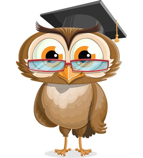 Vector Owl Cartoon Character - Owlsen Academic | GraphicMama | GraphicMama