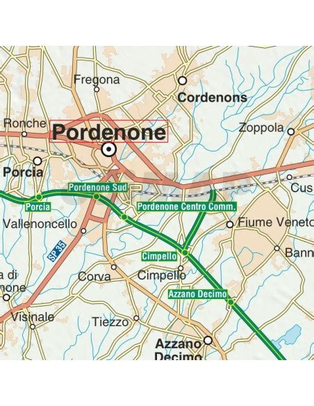 Mappa della provincia di Pordenone jpg scala 1:200.000