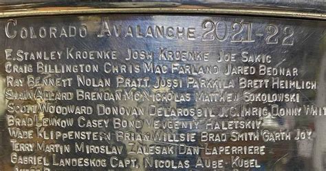 Avalanche championship winners get names engraved on Stanley Cup - CBS ...