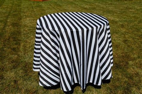 Black and White Striped Tablecloth Overlays 1 inch stripe