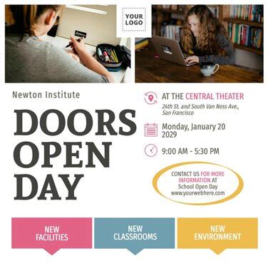 School Open Day Poster Templates