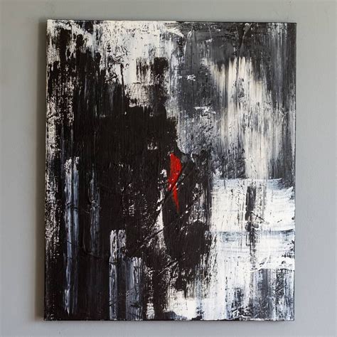 Black and White Painting | Red abstract art, Abstract art painting ...