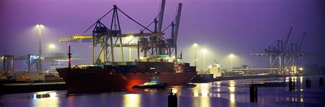 Port, Night, Illuminated, Hamburg Photograph by Panoramic Images - Fine Art America