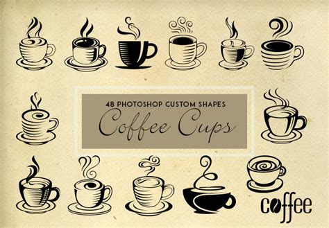 48 Coffee Cup Shapes for Creating Logos and Other Vector Designs