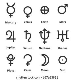 Zodiac Astrology Symbols Planets Stock Illustration 687623911 | Shutterstock