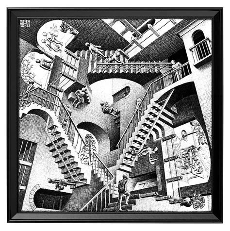 M.C. Escher relativity art poster reproduction canvas print | Etsy