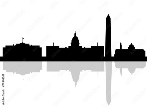 Washington DC city skyline silhouette. Vector illustration Stock Vector ...