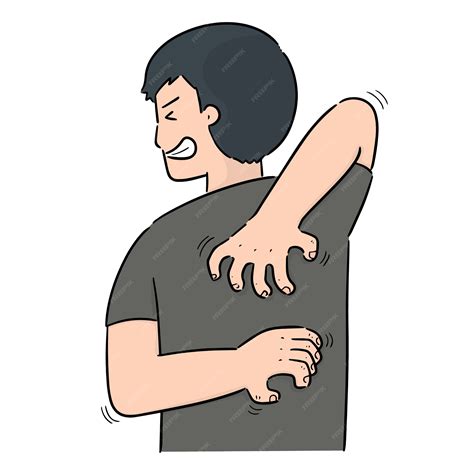 Premium Vector | Vector of man scratching back