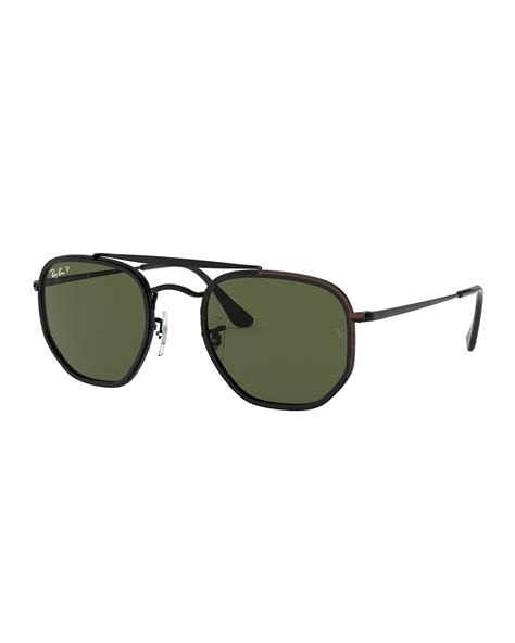 Ray Ban Men's Hexagonal Steel Double-bridge Sunglasses In Black ...