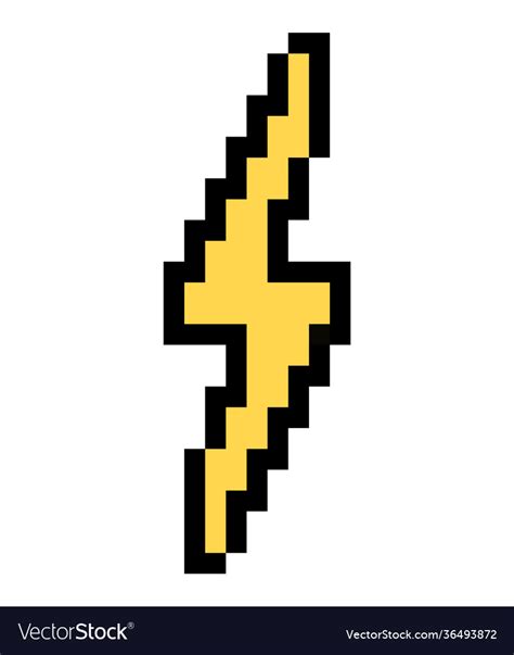 Pixel lightning bolt - isolated Royalty Free Vector Image