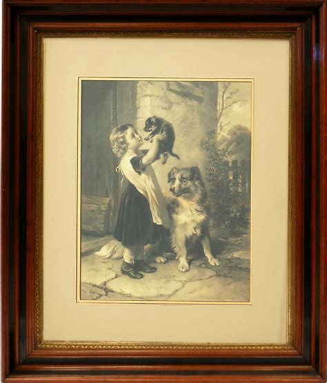 Sold at Auction: Antique Victorian Lithograph Print of a Girl