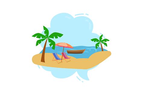 Summer Holiday Beach Illustration Gráfico por margaritaristudio · Creative Fabrica