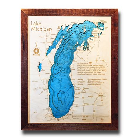 Grand lake, Michigan, Custom Wood Map, Lake House Decor, Lake Map, Wood ...