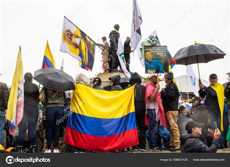 Bogota Colombia July 2023 Peaceful Protest Members Active Reserve ...