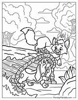 Fox And The Hound Coloring Pages Copper Fabric 100% sketch template